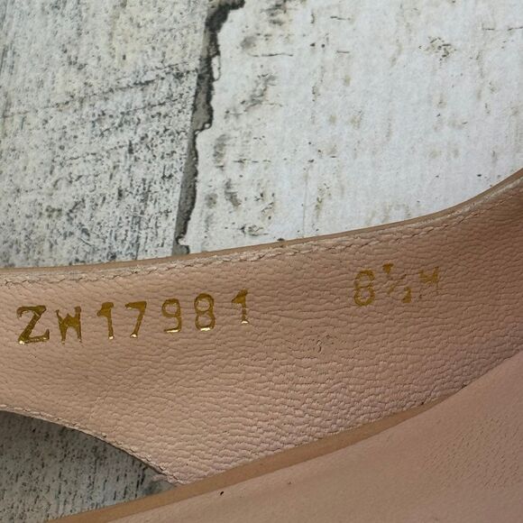 Stuart Weitzman Nude Patent Slingback low Heels Size 8.5 - Picture 6 of 10